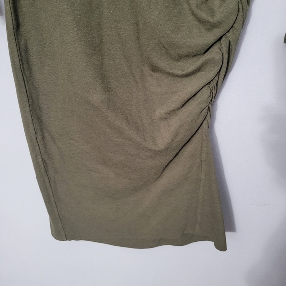 Pam and Gela Olive Green Cold Shoulder Turtleneck Dress - Picture 7 of 11